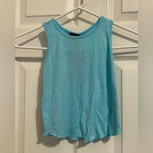 NWT Terez aqua blue racer back ruffle hem tank. Girls size small